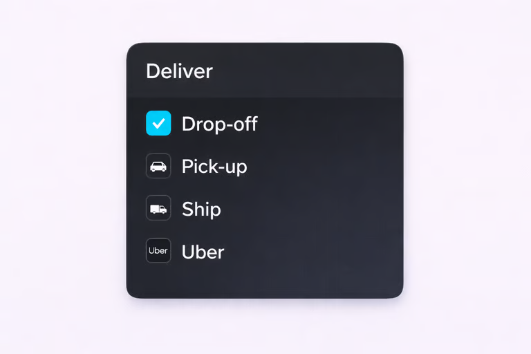 Delivery options in Ragpiq
